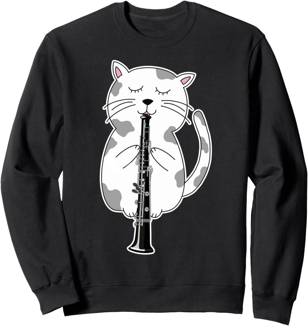 Oboe I Blasinstrument I Musiker I Niedliches Katzen Sweatshirt