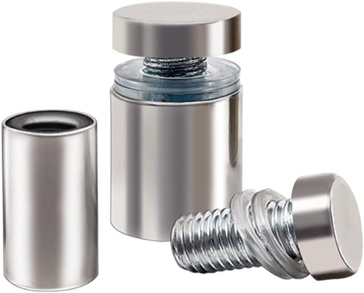 Qrity 20 x Abstandshalter Montagekleinteile Werbeglas Acryl Abstandshalter, Edelstahl, 12X40mm, mit