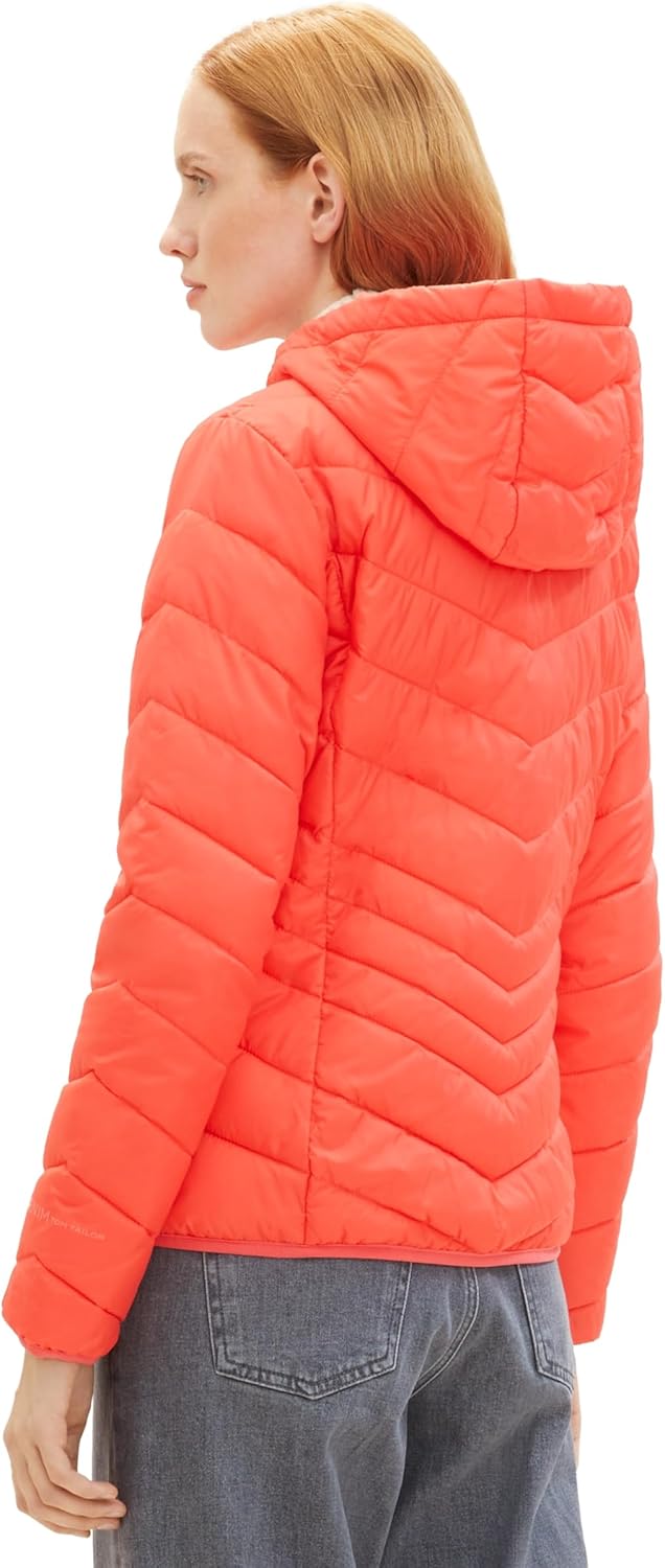TOM TAILOR Denim Damen Lightweight Steppjacke mit Kapuze, 11042 - Plain Red
