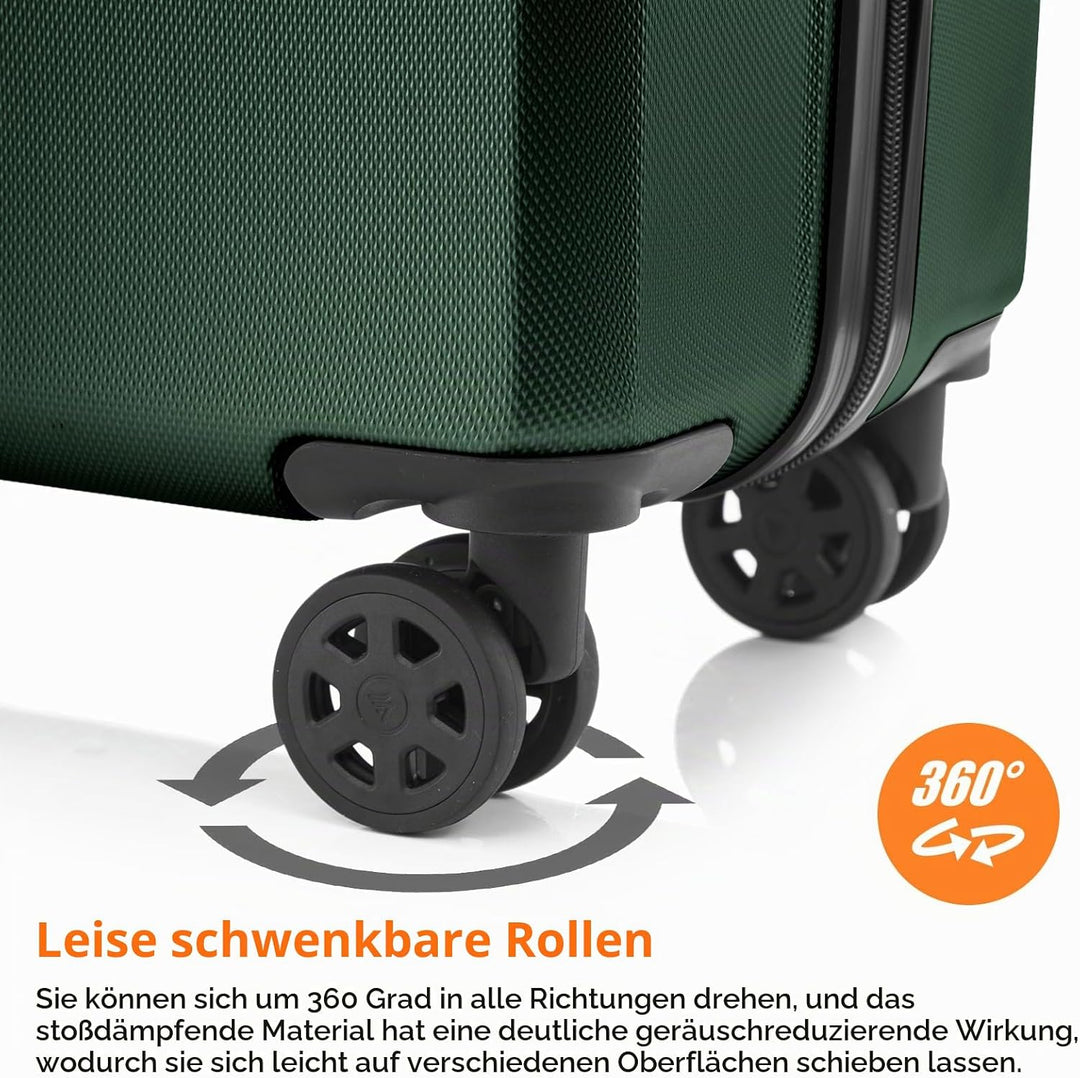 Gepäck, Trolley Suitcase Reisekoffer, Rollkoffer Handgepäck mit 4 Rollen 360°, Hartschalenreisekoffe