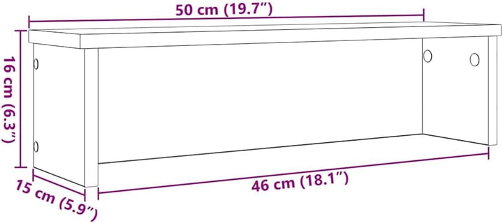 vidaXL Küchenregal Stapelbar Grau Sonoma 50x15x16 cm Holzwerkstoff, Küchen-Aufbewahrungsregal, Gewür