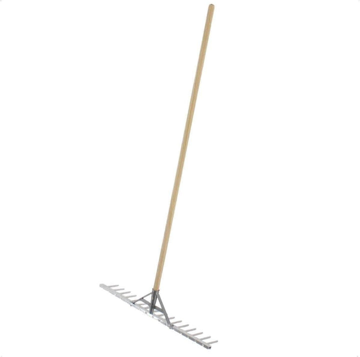 Rekord Aluminium Rechen leicht mit 16 Zinken Breite 62 cm - mit Stiel 150 cm, Rasenrechen, Gartenrec