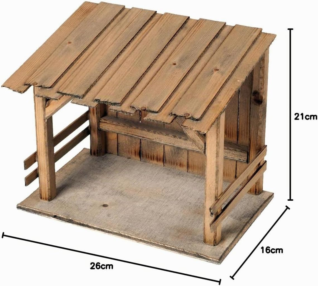 FADEDA Stall Hammersee/Höhe:21 cm/handbemalt/detailgetreue Krippen Figuren - Weihnachten Tisch Dekor