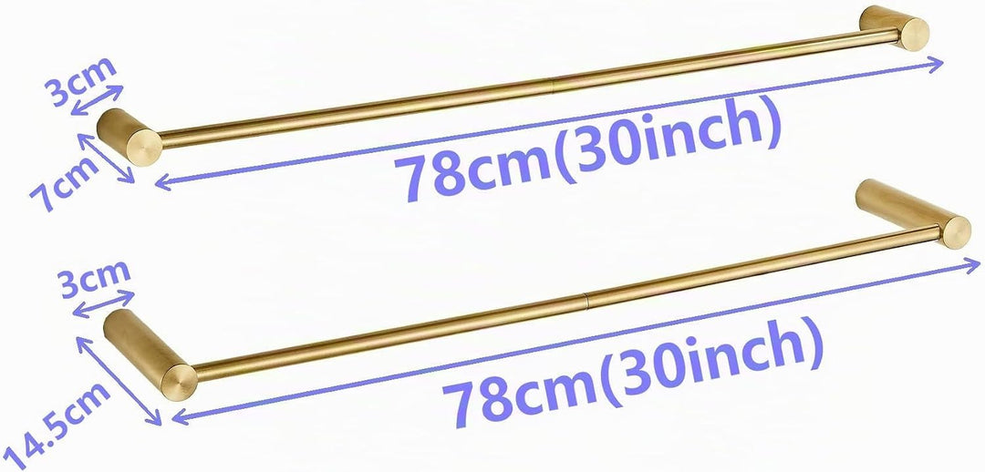 Leekayer 78cm Badezimmer Goldene Doppelschichthandtücherstange, Wandhandtücherhalter, Edelstahl, Sch