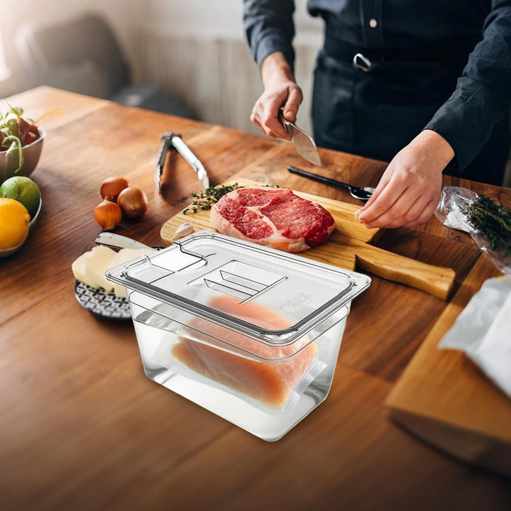 Sous-Vide-Behälter – Lebensmittelboxen mit Deckel, transparenter Aufbewahrungsbehälter, luftdichtes