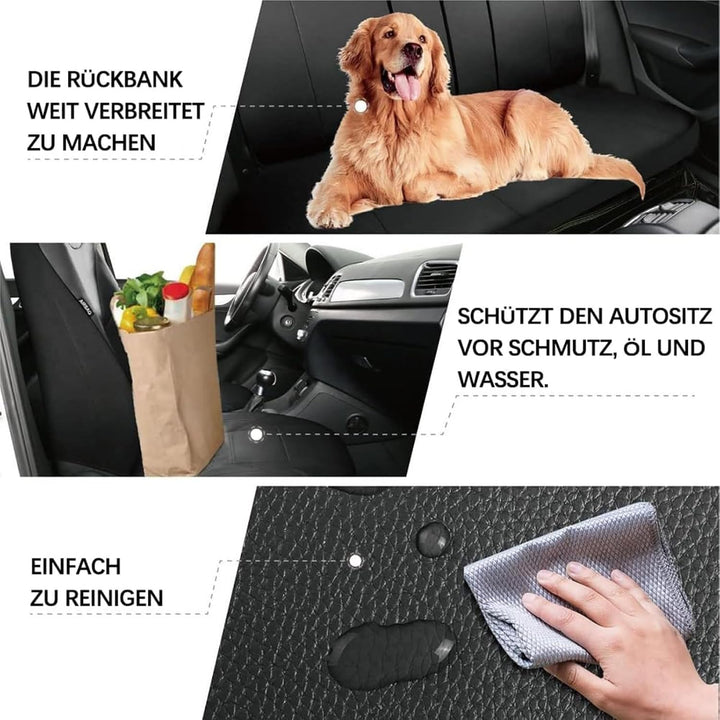 Wasserdicht PU Leder Autositzbezüge Fit für Volkswagen Auto Vordersitz 2 Stück Set (schwarz), schwar