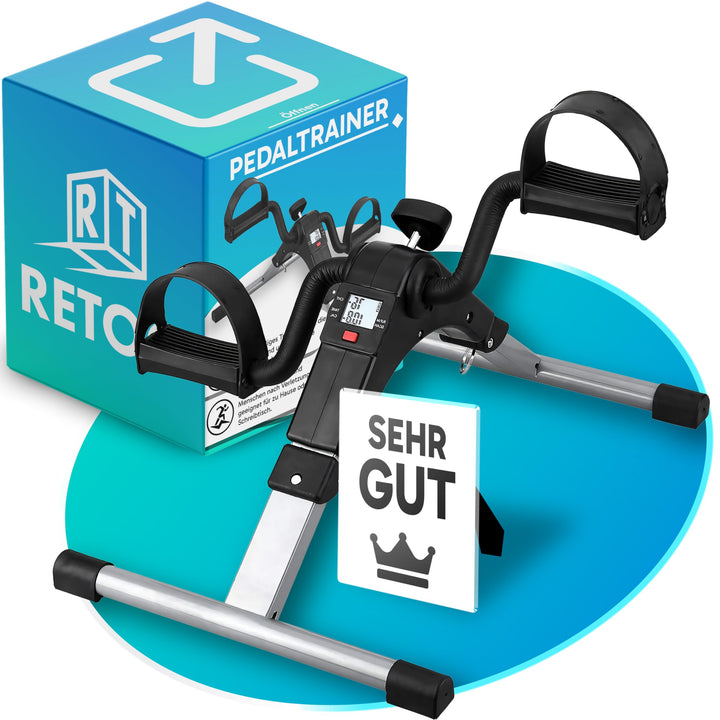 Retoo Pedaltrainer Mini Heimtrainer für Senioren – Leiser Arm- &amp; Beintrainer mit LCD-Display, Einste