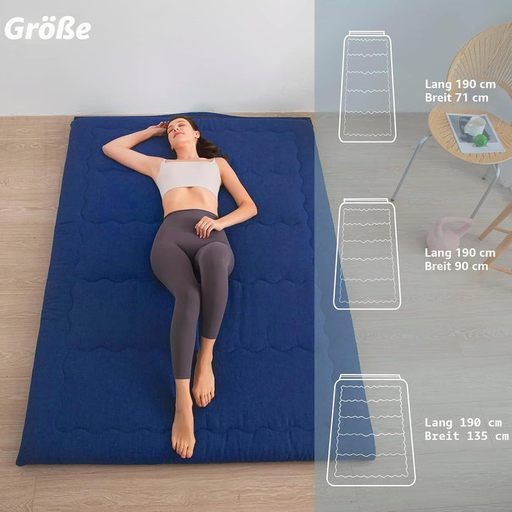 MAXYOYO Tragbarer Faltbarer Futon -Matratze, Hypoallergenischer Stoff Und Speicherschaummatratzenpad