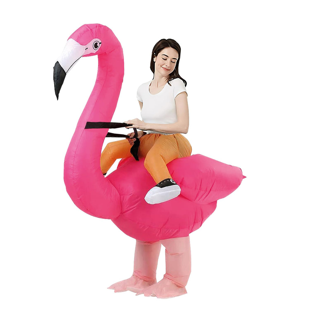 AirSuit® Aufblasbares Kostüm Rosa Flamingo | Ungewöhnliches Kostüm in Erwachsene | Grösse 160 bis 19