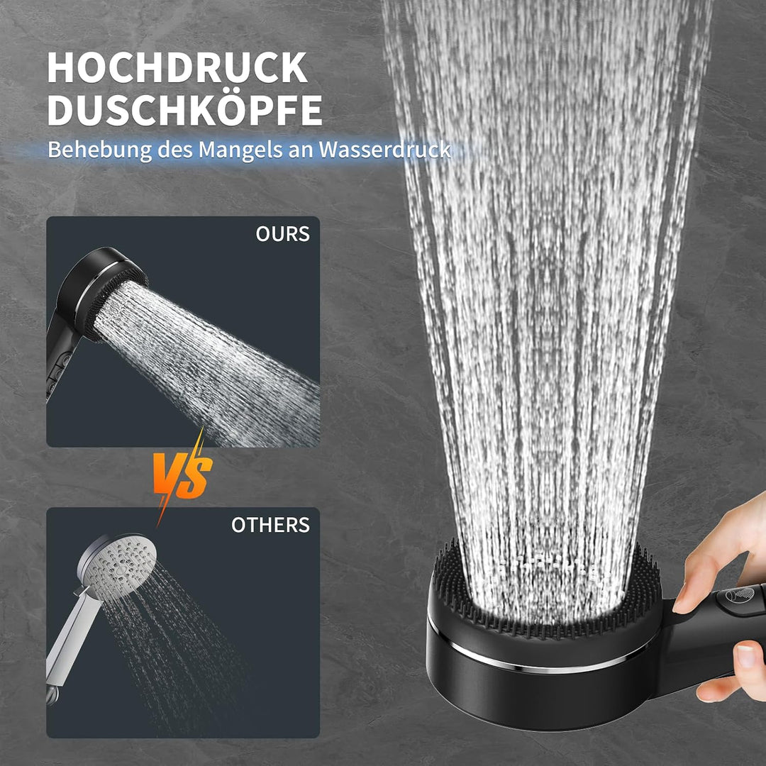 Duschkopf mit Schlauch,Duschbrause mit Filter,Handbrause mit Stoppfunktion,Hochdruck Handbrause mit