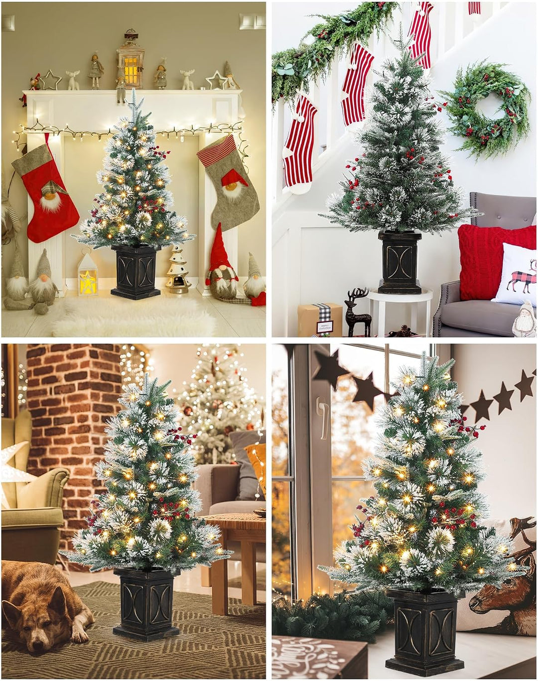 2 PCS 90 cm Künstlicher Weihnachtsbaum Mit 78 Warmweissen LED-Lichtern – Künstlicher Weihnachtsbaum