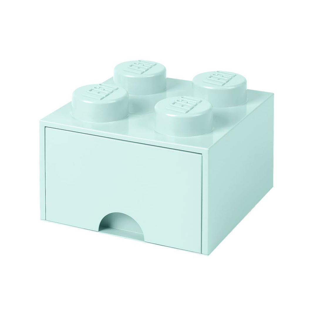 LEGO 4005 Brick 4 Knöpfe, 1 Schublade, stapelbar Aufbewahrungsbox, 4,7 l, grün, Plastik, Legion/Aqua