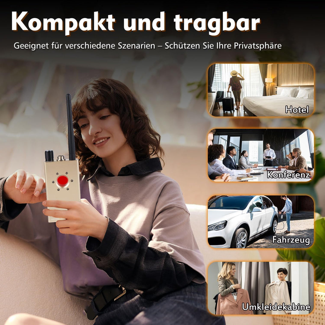 JMDHKK K18+ Versteckter Kamera-Detektor, Spionagekamera-Finder, Wanzendetektor, Magnetfeld-Detektor,