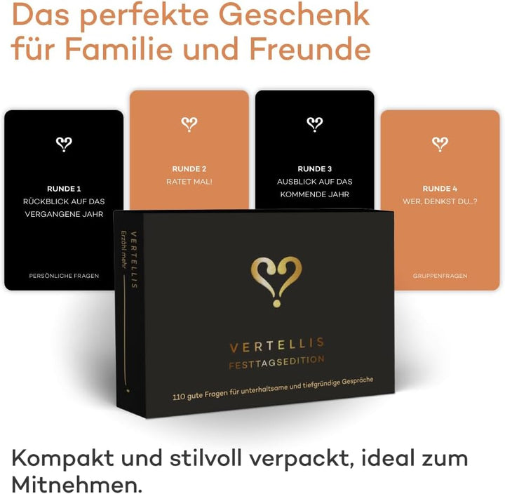 Vertellis Feiertage Edition XL - 110 Sinnvolle Fragen für Verbindende GespräChe - Bewusste Offline-