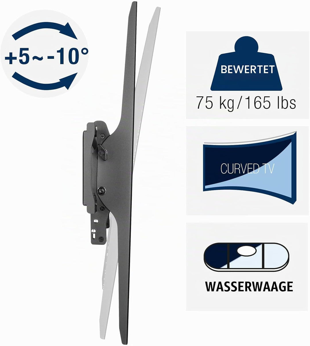 CAVO TV-Wandhalterung für 60-100 Zoll Bildschirme bis 75 kg 60 - 100 Zoll neigbar, 60 - 100 Zoll nei