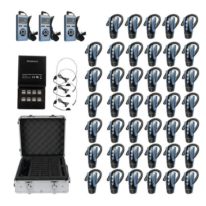 Retekess TT106S Wireless Tour Guide System, 2.4GHz, Angenehm zu Tragen, One-Touch-Bedienung, USB-Lad