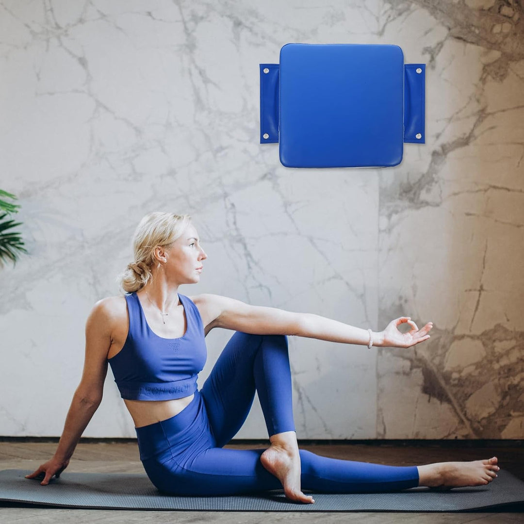 Wandmontiertes Boxpolster aus Pu in Blau für Schlagtraining