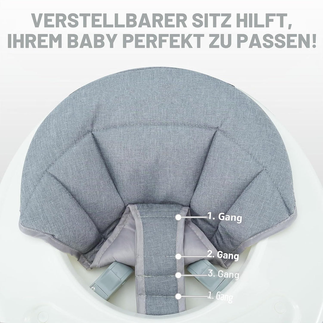 Baby Walker mit Rädern, Aktivitätszentrum mit stummen Rädern, Anti-Rollover, 5-fach höhenverstellbar
