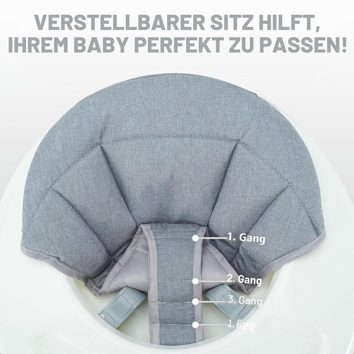Baby Walker mit Rädern, Aktivitätszentrum mit stummen Rädern, Anti-Rollover, 5-fach höhenverstellbar
