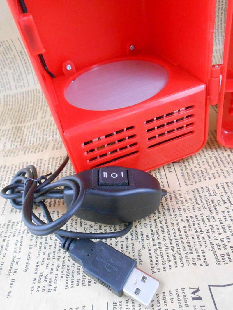 ThreeH Mini-USB-Kühlschrank, Getränkedosen, Kühler/Wärmer für Laptop, PC, Computer, Rot, H-UF05Red,