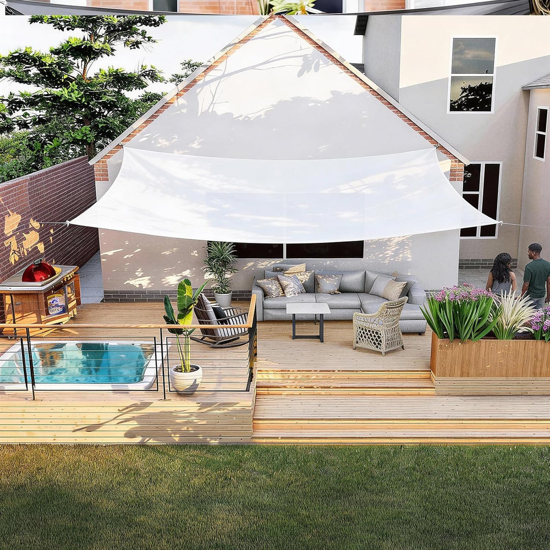 HAIKUS Sonnensegel 2x3 m Weiss Rechteckig, Premium HDPE UV Schutz Sonnenschutz Atmungsaktiv Wetterbe