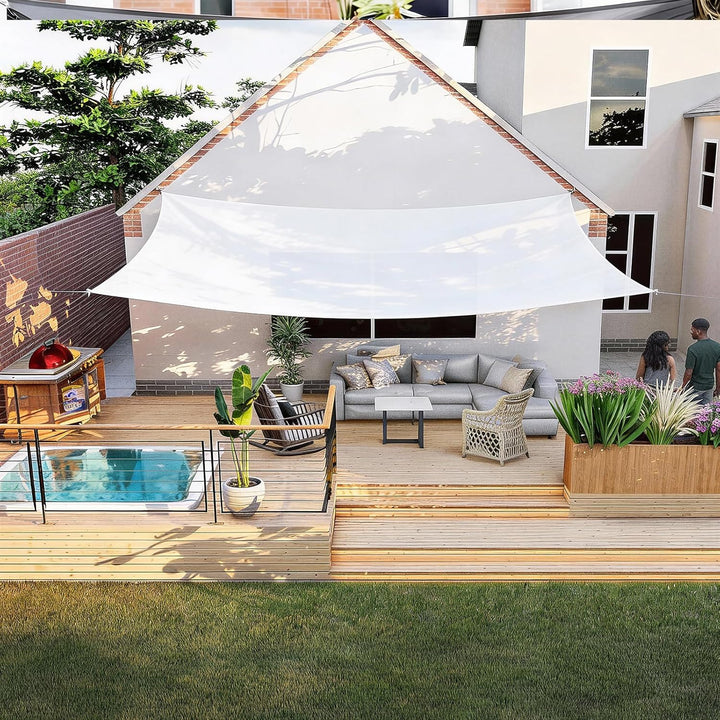 HAIKUS Sonnensegel 2x3 m Weiss Rechteckig, Premium HDPE UV Schutz Sonnenschutz Atmungsaktiv Wetterbe