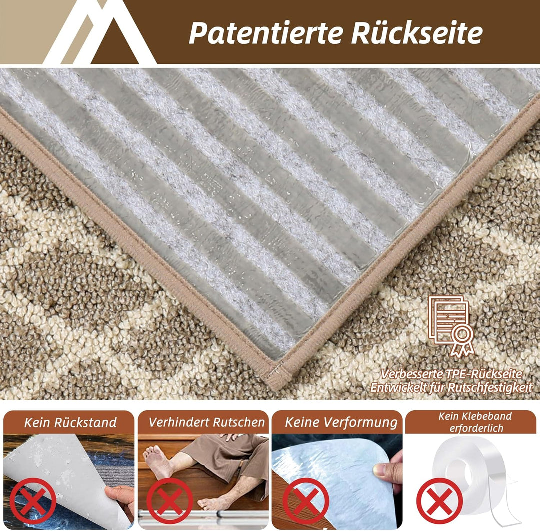 COSY HOMEER 15 Stück Treppenstufen Matten, 70 x 22cm Anti Rutsch Stufenmatten Selbstklebend, Maschin