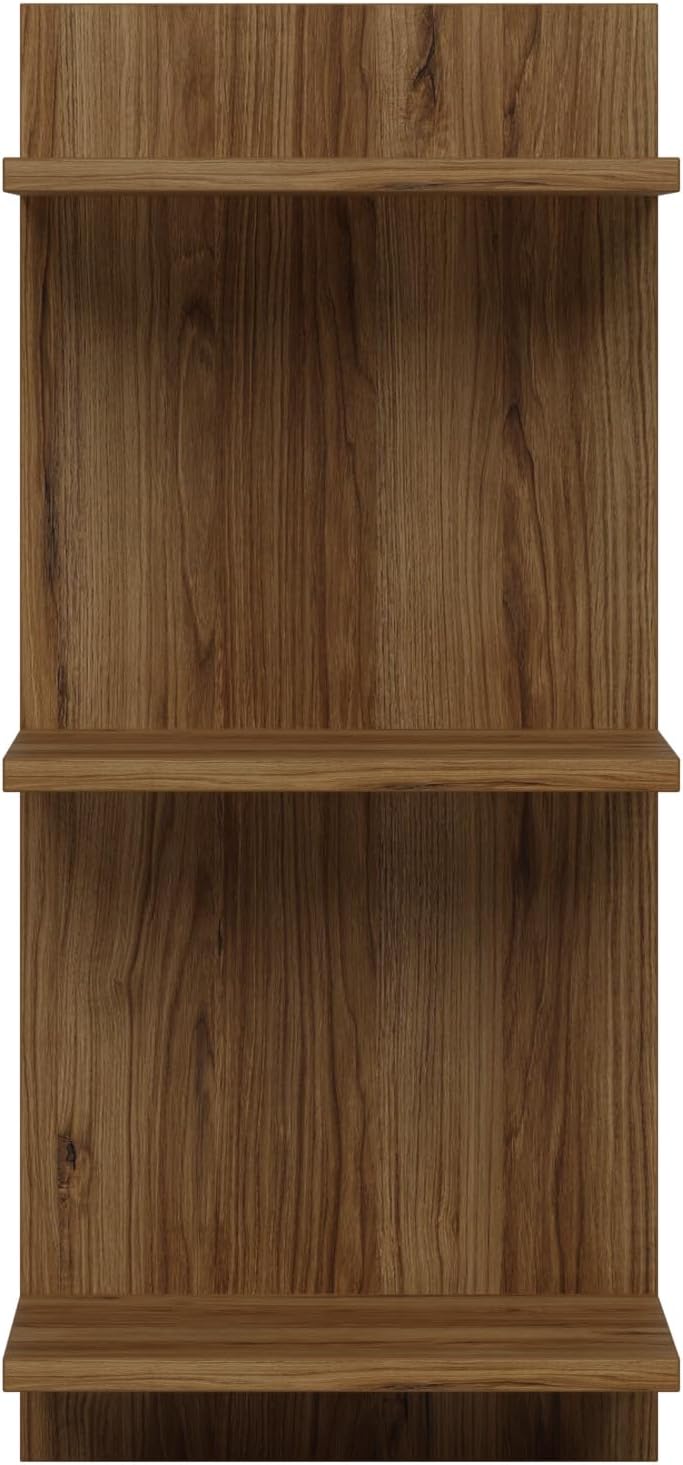 AKKE Hängeregal Wandregal - 80 x 40 cm Möbelplatte - Regal 3 Ebenen - Alte Eiche, Alte Eiche