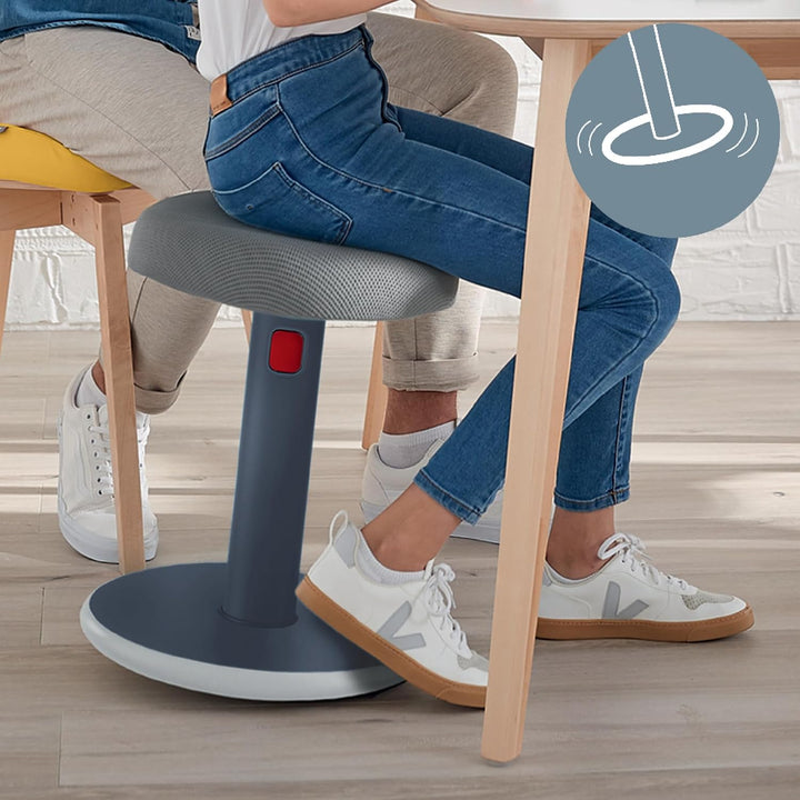 Leitz Active Sitz-Steh-Hocker, Ergonomischer höhenverstellbarer Wipphocker für 46 cm bis 79 cm Höhe,