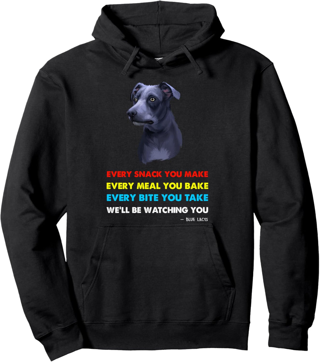 Blauer Spitzenhund Pullover Hoodie