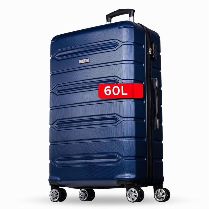 NOWI Hartschalenkoffer Mittelgross – 62,7L Volumen – 8 Rollen 360° drehbar – Leichter ABS Koffer mit