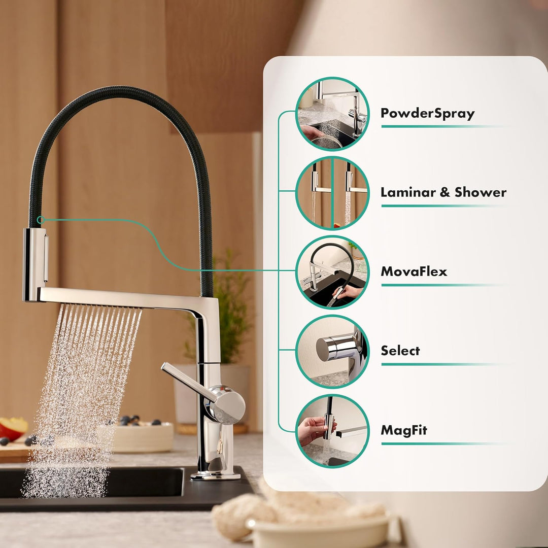 hansgrohe Talis Select M54 PowderSpray - Küchenarmatur mit Brause ausziehbar, SemiPro, 3 Strahlarten