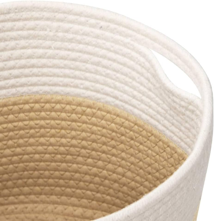 vidaXL Aufbewahrungskörbe 2 Stk. Beige und Weiss Ø28x28 cm Baumwolle Beige 28 x 28 cm, Beige 28 x 28