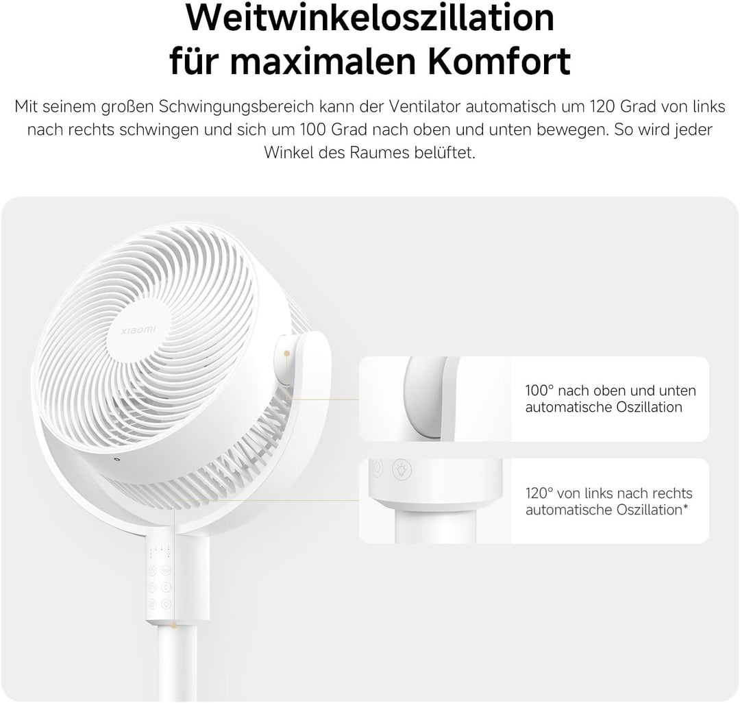 XIAOMI Smart Standing Air Circulation Fan - Standventilator mit 1440m³/h und 3D-Luftverteilung, 2-in