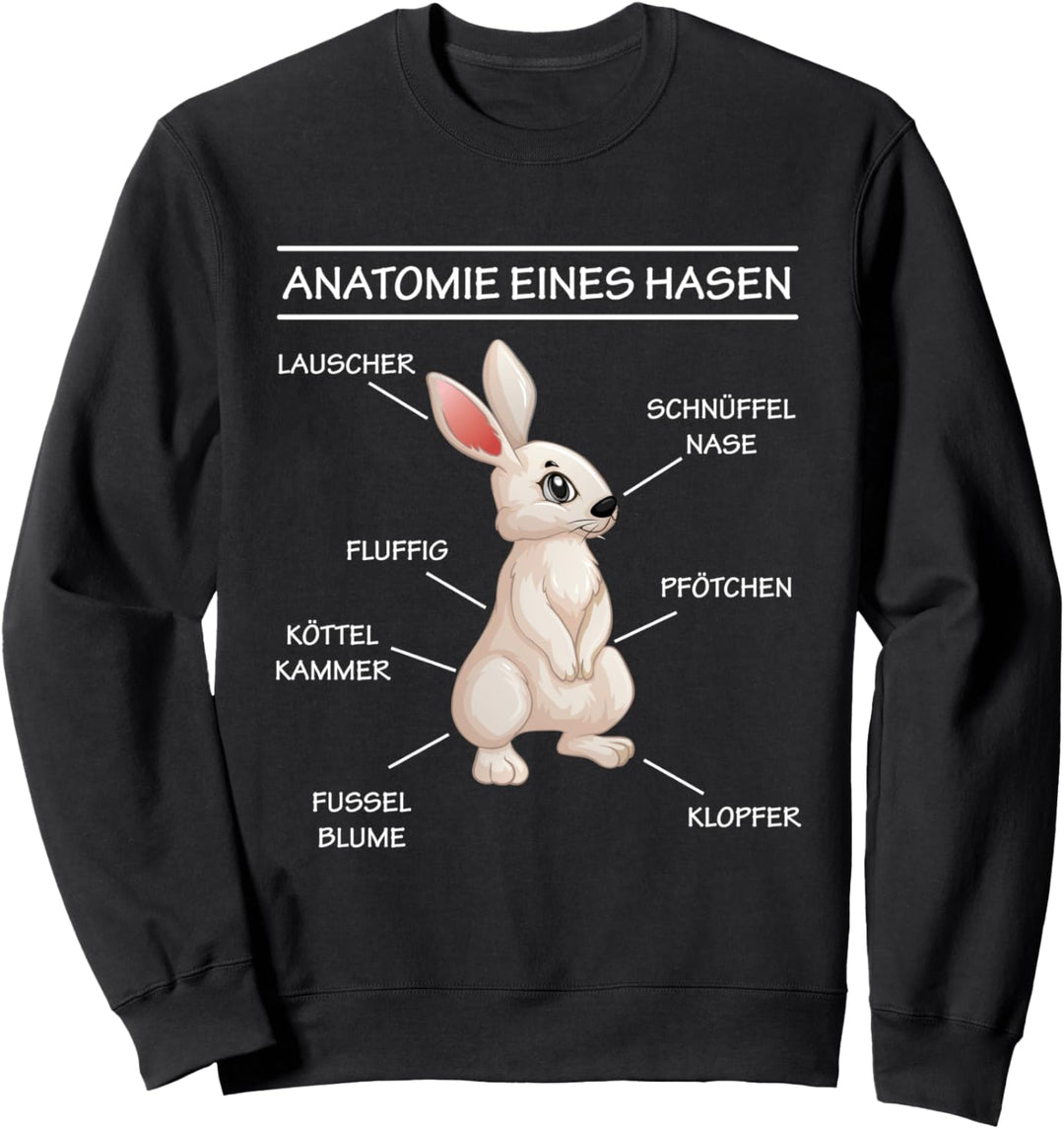 Hase Anatomie - Weisses Häschen Kaninchen Sweatshirt