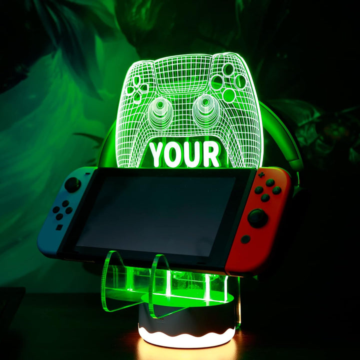 YuanDian Personalisierte Licht bis Kopfhörer-Controller-Halter, 16 Farben 3D-LED-Leuchten Gamepad St