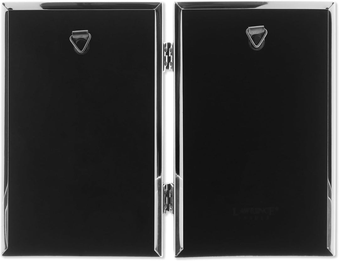 Lawrence Frames Doppel-Bilderrahmen mit Scharnier, 10,2 x 15,2 cm, silberfarben 4x6 Double silber, 4