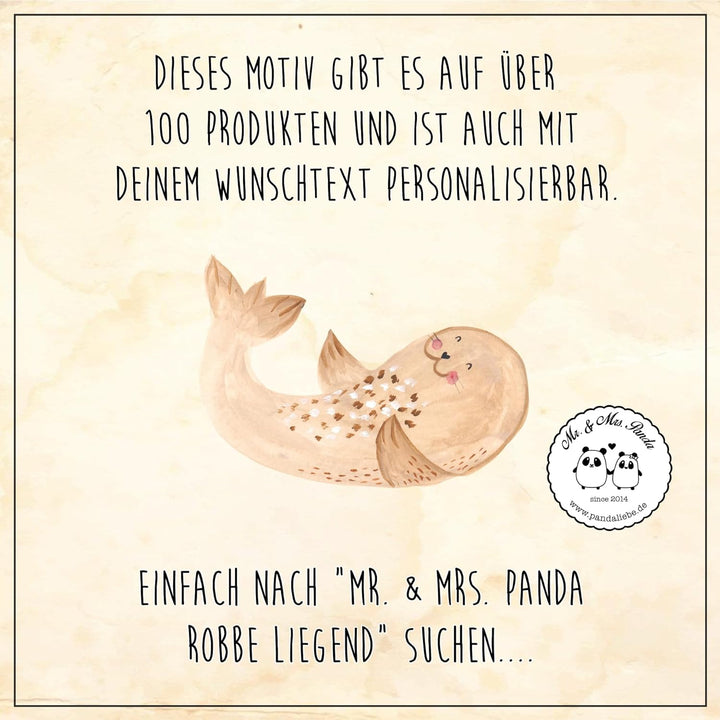 Mr. &amp; Mrs. Panda Serviertablett Robbe liegend - Geschenk, Seehund, Küchentablett, Strand, Gute Laune