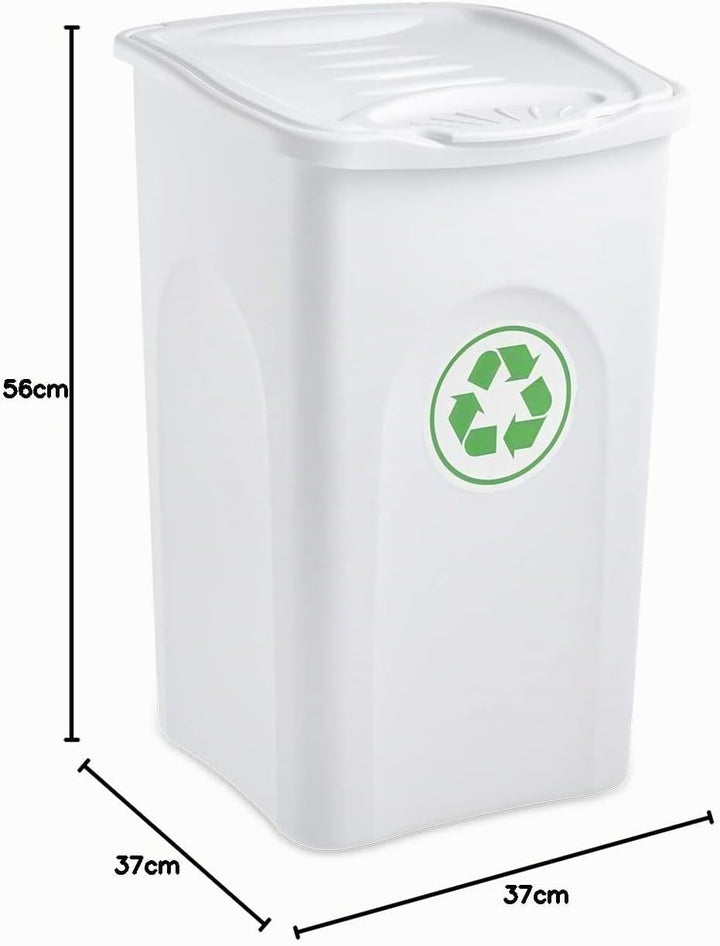 Stefanplast Begreen Abfalleimer, 50 l, Weiss Weiss/Flyaway Orchidee, Weiss/Flyaway Orchidee