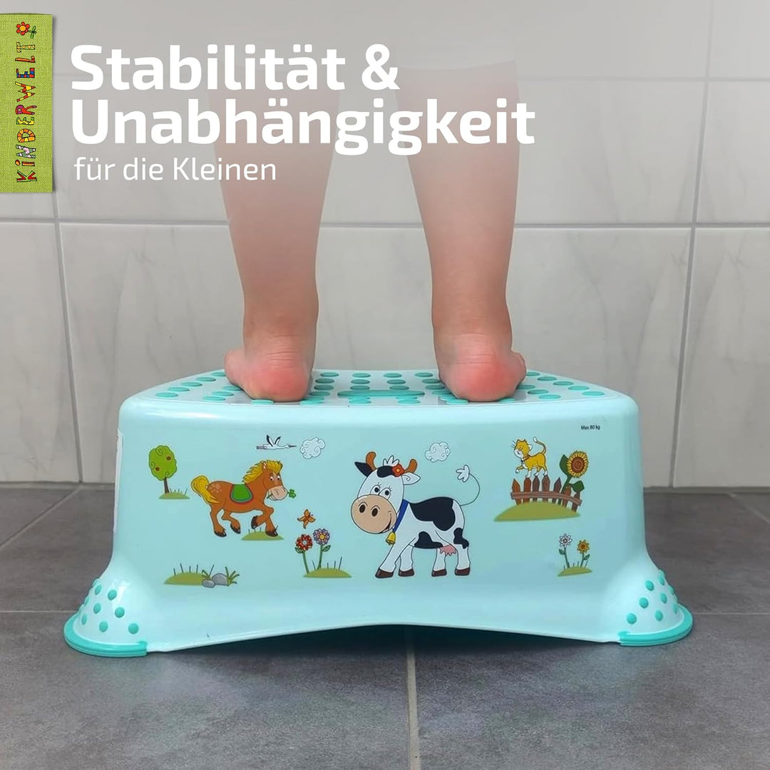 KiNDERWELT Premium Tritthocker für Kinder und Babys, Cars Design in Rot, Tritthocker Stufe für Klein