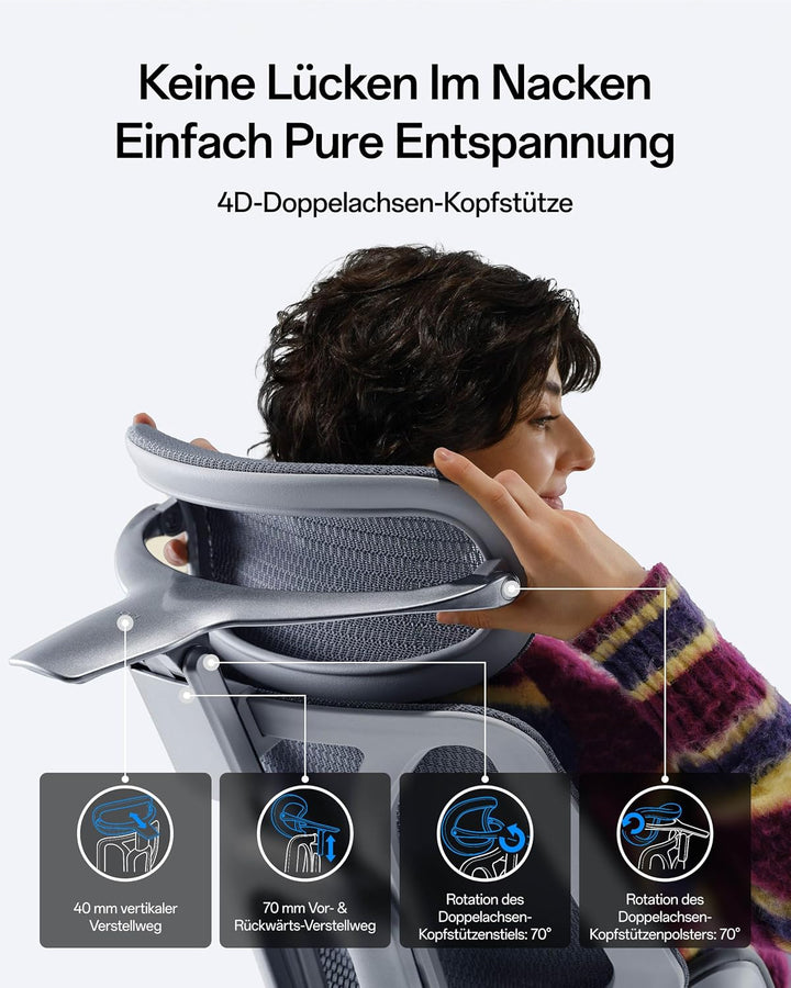 Hbada E3 Pro Edition 2026 Ergonomischer Bürostuhl, Netzstuhl mit Schwebender 3-Zonen-Lendenwirbelstü