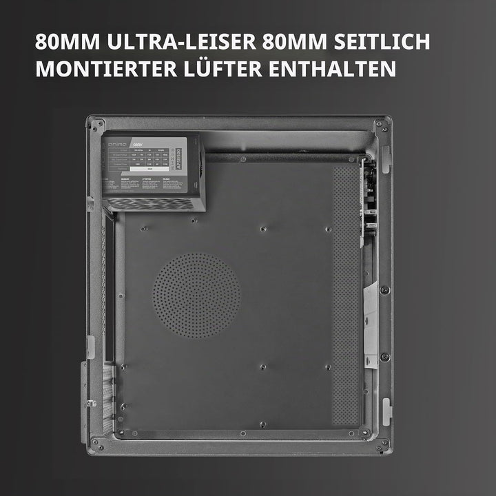 Tacens ORUMX500, Micro-ATX Mini-Tower Slim Gehäuse + SFX 500W Netzteil, Ultra Kompakt, Stahlrahmen,