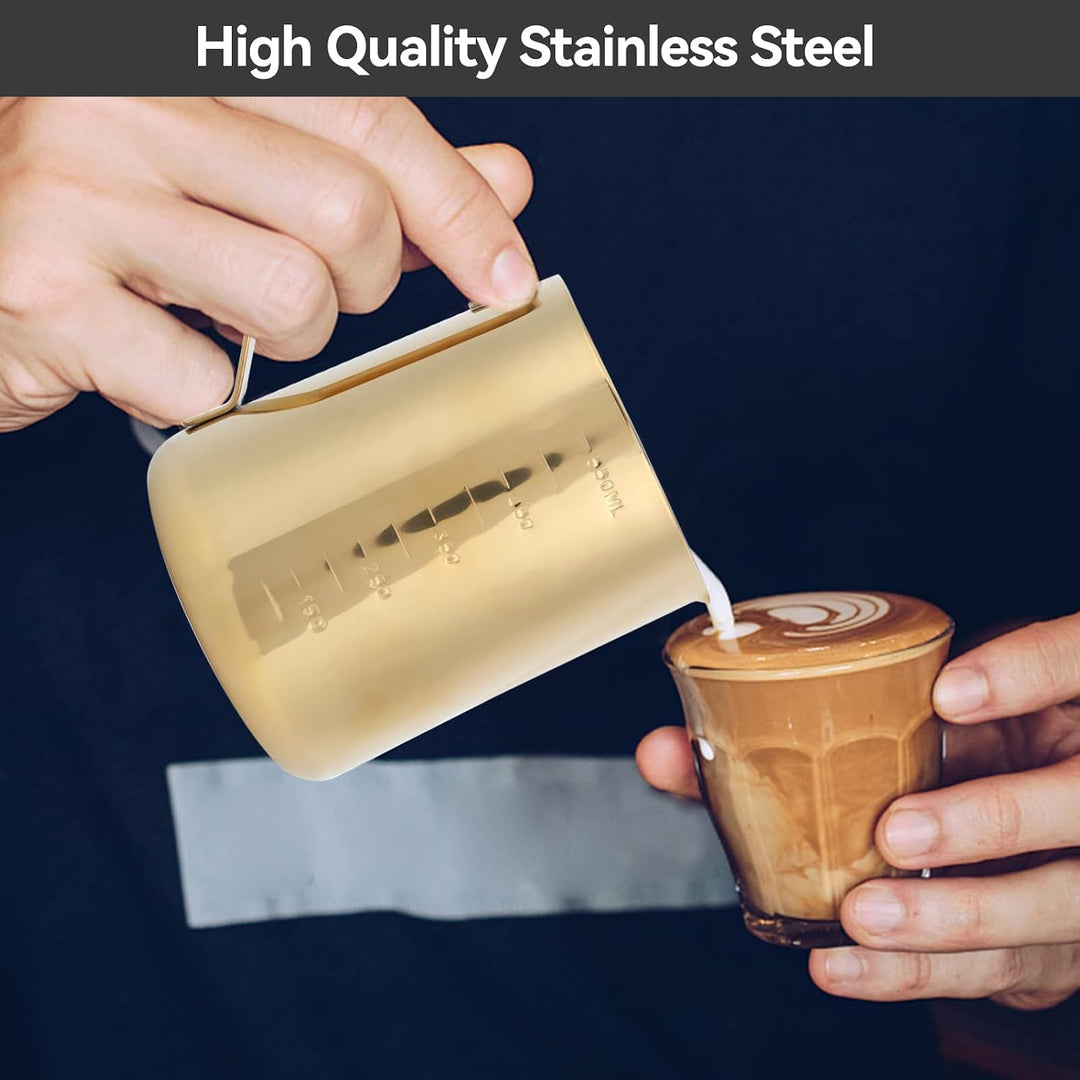 Milchkännchen Edelstahl 600ml, Kaffee Creamer Milch Aufschäumer Kännchen Tasse Mit Messung Mark, Han