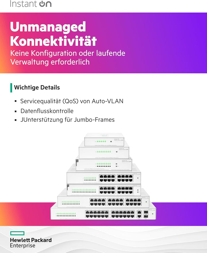 Aruba Instant On 1430 24-Port Gb Unmanaged Layer-2-Ethernet-Switch | 24x 1G | Lüfterlos | EU-Kabel (