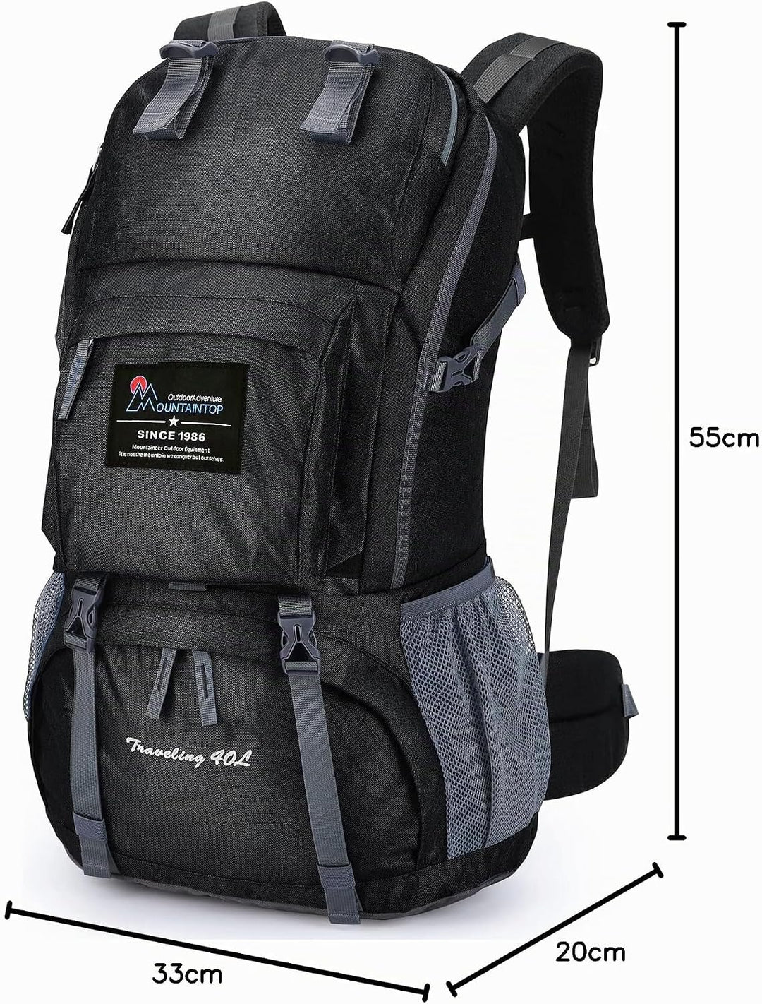 MOUNTAINTOP 40L Wanderrucksack Herren Damen Trekkingrucksack Backpacker Reiserucksack Outdoor Campin