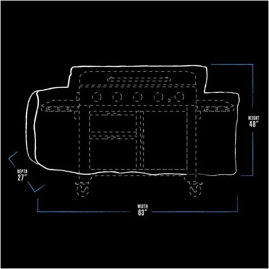 Pit Boss Ultimate Plancha 5 brenner Abdeckung (vollständige Abdeckung, mit Kordelzug, aus Polyester,