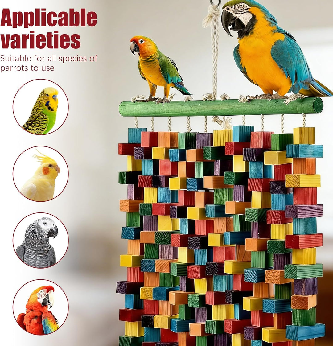 Extra grosses Vogelpapageien-Kauspielzeug, Papageienspielzeug für Käfig, C, C