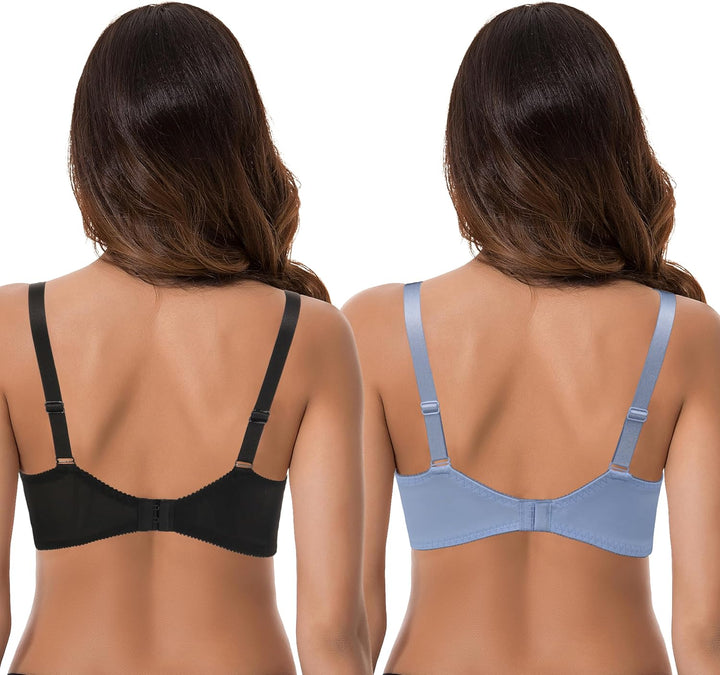 Curve Muse Übergrösse Minimierer Ungefüttert Bügel BH 85E Schwarz, Lt Blau(2er Pack), 85E Schwarz, L