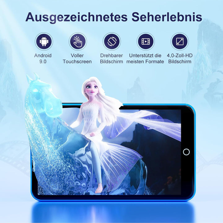 80GB MP3 Player with Bluetooth, WLAN und 4 Inch Touchscreen, Blue, Blue