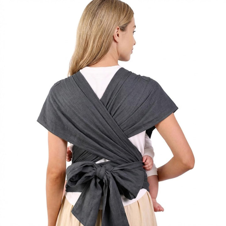 Bebamour Babytrage für Neugeborene, verstellbar, Einheitsgrösse, einfach anzulegen,Grey, Grey
